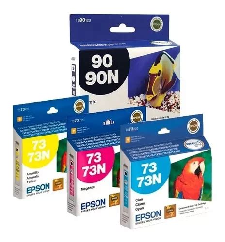 Pack Tintas Epson 90120 Más 73n Colores Originales Y Sellada Cuotas