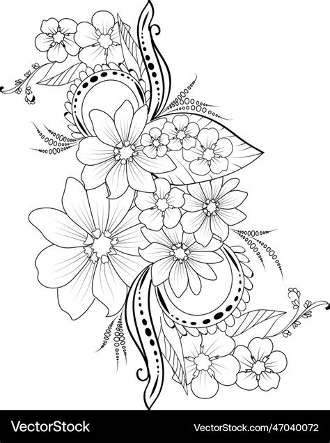 Vintage floral doodle designs Royalty Free Vector Image