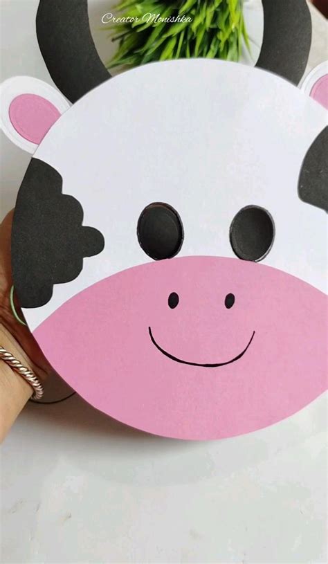 DIY Cow Mask in 2024 | Kids' crafts, Animal crafts, Cow mask