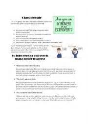 Introvert Or Extrovert ESL Worksheet By Goccanada