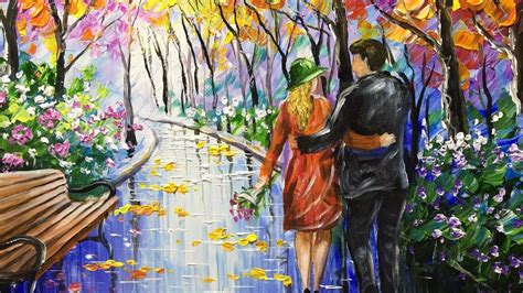 Painting Of A Couple Walking In The Park Painting Surreal Art Art