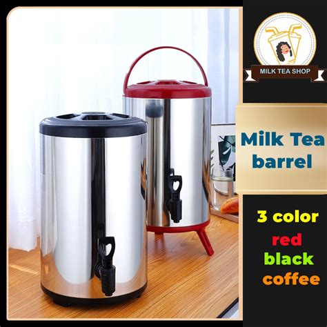 Milk Tea Jug Stainles Steel Insulated Bucket Tea Barrel Beverage ...