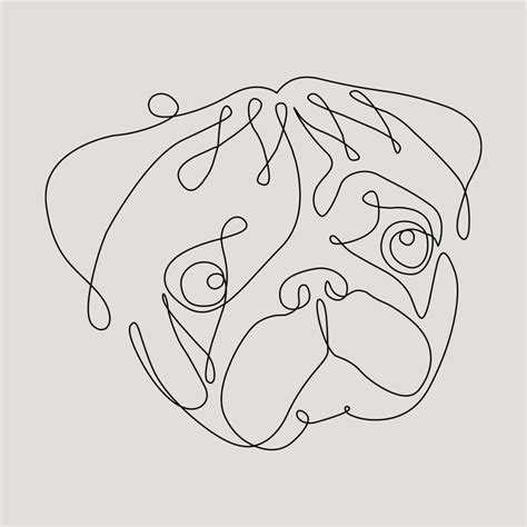 One Line Pug Huebuckets Artist Shop Pug Tattoo Line Art Drawings