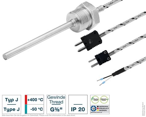 Einschraub Thermoelement G3 8 Typ J