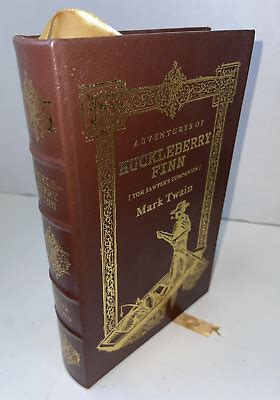 THE ADVENTURES OF HUCKLEBERRY FINN By Mark Twain Leather Bound Easton