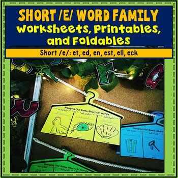 Short E Word Families No Prep Phonics Worksheets Printable Activities