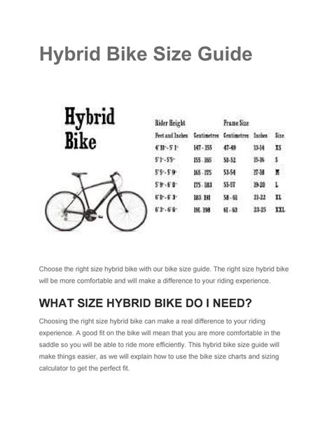 Hybrid Bike Size Guide by monalisakhan19 - Issuu