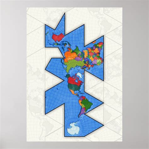 Dymaxion World map Poster | Zazzle.co.nz