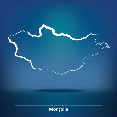 Doodle Map Of Mongolia Royalty Free Doodle Map Of Mongolia Vector