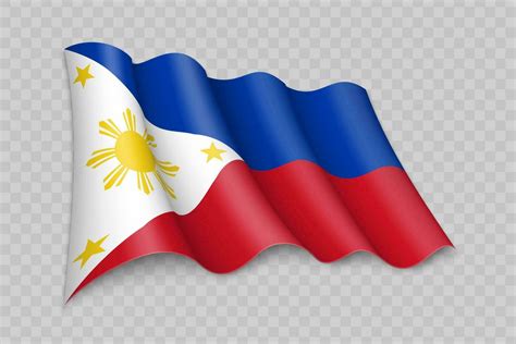 3d Realistic Waving Flag Of Philippines 25355453 Vector Art At Vecteezy