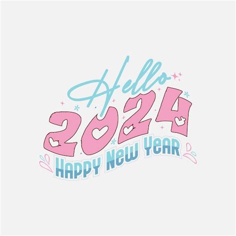 Premium Vector Colorful Lettering Happy New Year 2024