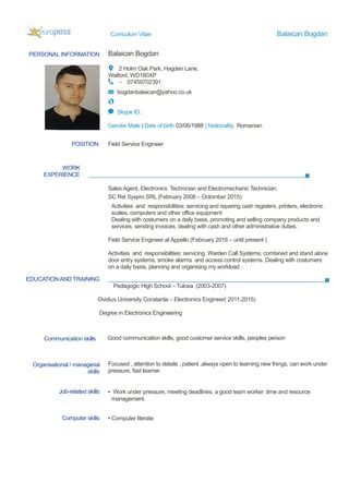 Cv Balaican Bogdan Pdf