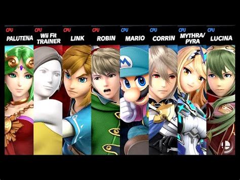 Palutena And Wii Fit Trainer And Link And Robin Vs Mario And Corrin And