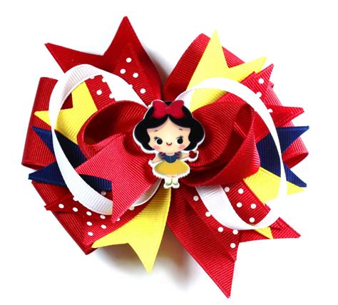 Boutique Snow White Inspired Hair Bow Clip By Prettybowtique On Etsy