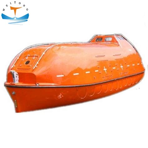 High Quality Frp Partially Enclosed Life Boat With Lifeboat Davit Solas