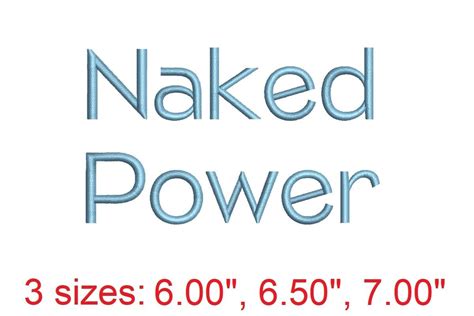 Naked Power LT Embroidery Font Creative Fabrica