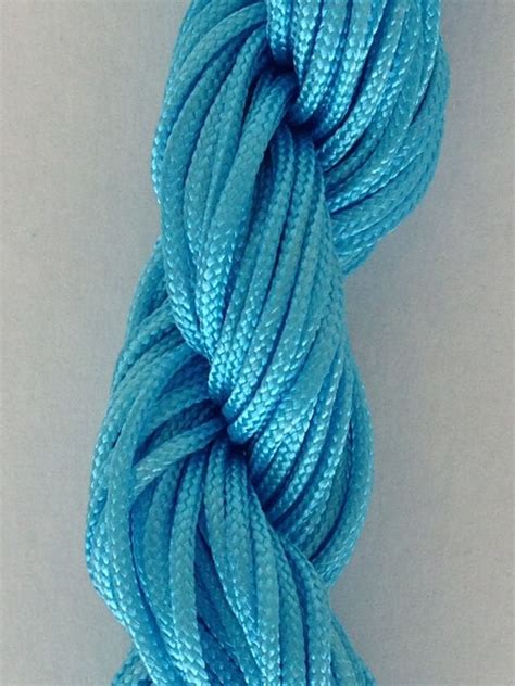 Aqua Blue Nylon Cord Braided Cord Size 15mm Length 13 Yards