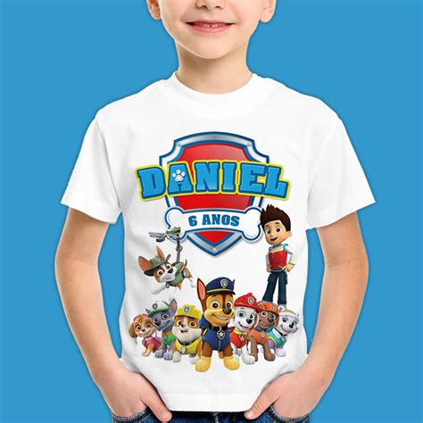 Camiseta Infantil Patrulha Canina - Camiseta Infantil - Patrulha Canina (everest e Tracker) - V2