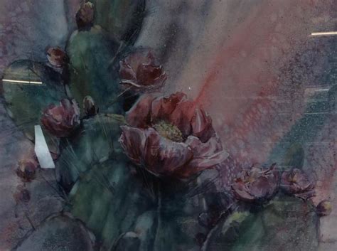 Adin Shade Cacti Still Life Watercolor on Paper