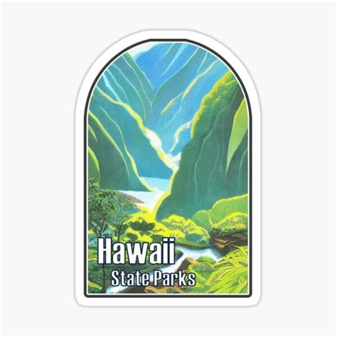 Hawaii Georgia State Parks Illustration Sticker For Sale By Dzzt Redbubble