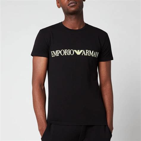 Emporio Armani Men S Megalogo Crew Neck T Shirt Black TheHut