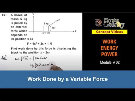 Class Physics Work Energy Power Work Done By A Variable Force