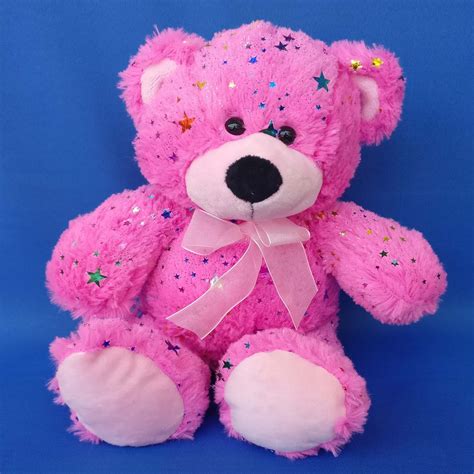 Bright Pink Teddy Bear 25 cm – Chirukaanuka