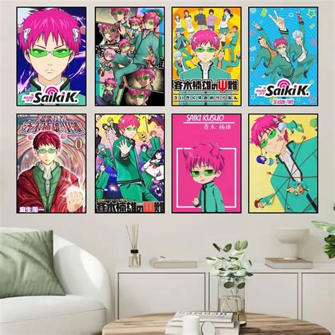 Anime The Disastrous Life Saiki K Poster Prints Wall Sticker Painting Bedroom Living Room