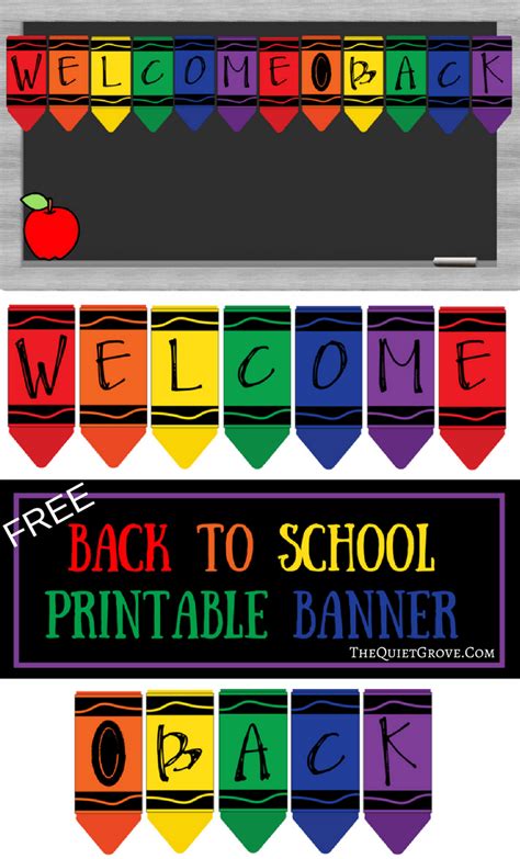 Free Printable Welcome Back Crayon Banner Back To School Bulletin