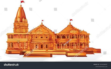 Illustration Ram Mandir Shri Ram Janmbhoomi Stock Vector (Royalty Free) 2414199767 | Shutterstock