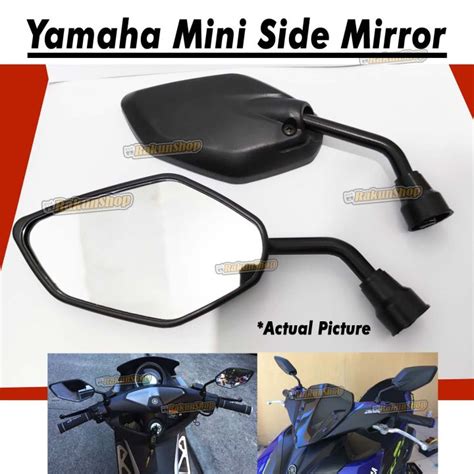 Yamaha Short Stem Side Mirror Matte Black Mini Small Sidemirror