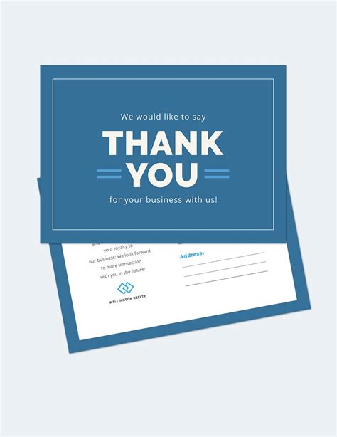 Elegant Business Thank You Postcard Template In Illustrator Psd