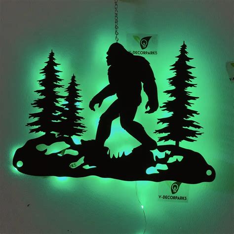 Custom Bigfoot Metal Wall Art With LED Lights Sasquatch Gift - Etsy