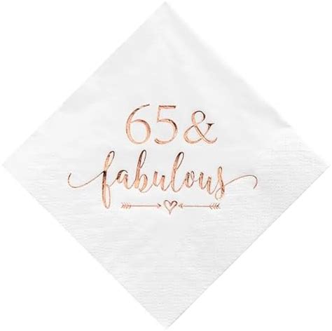 Amazon Crisky 65th Birthday Napkins Rose Gold For Women 65th