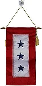 8" X 12" BLUE STAR SERVICE BANNER NYLON FLAG - 3 STAR – Flagpoles Etc