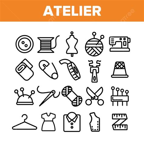 Sewing Atelier Vector Hd Images Fashion Atelier And Sewing Linear