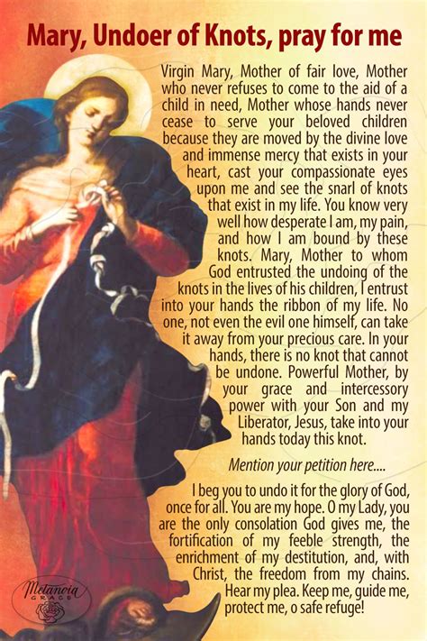 Printable Mary Undoer Of Knots Prayer