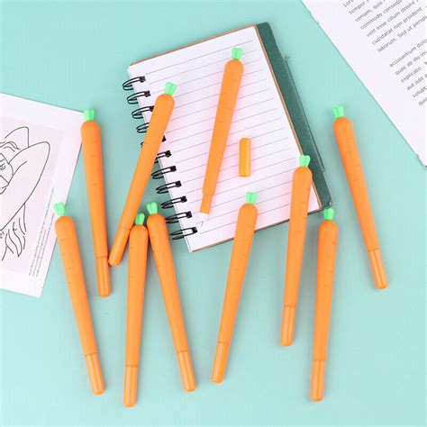 Pcs Mm Gel Pen Black Ink Roller Marker Pen Cute Carrot Styli I G