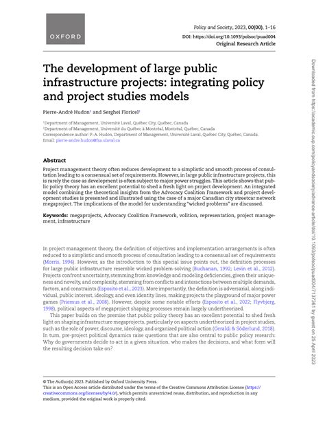 development  large public infrastructure projects