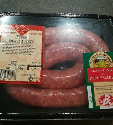 Saucisse Toulouse Label Rouge Salaisons De Saint Sauveur