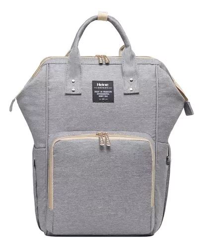 Mochila Bolso Maternal Color Gris Cuotas Sin Inter S