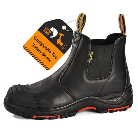 Safetoe Heavy Duty Mens Work Boots Composite Toe Cap Chelsea Safety