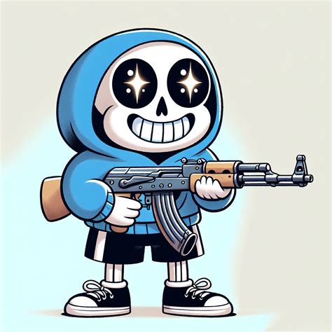 Sans With A Ak 47 Meme Blank Template Imgflip