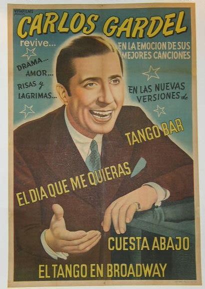 Carlos Gardel Argentine Tango Singer Poster For Sale Antiques