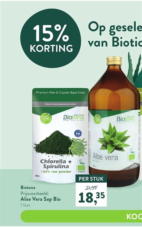 Biotona Aloe Vera Sap Bio Liter Aanbieding Bij Holland Barrett