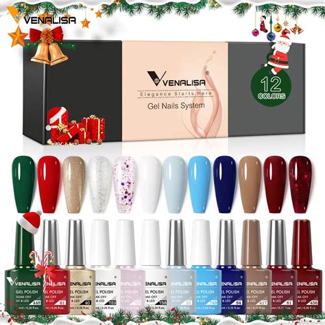 Venalisa Gel Nail Polish Christmas Color Kit 6 12pcs Set Winter Fall Nails Rubber Base Jelly