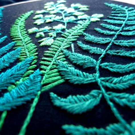 Ferns Botanical Embroidery Kit Wild Fern 7 Hoop Art Etsy Hoop Art