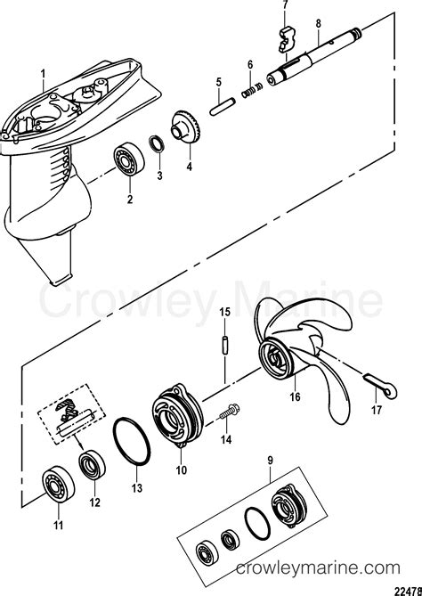 Gear Housing Assembly Propeller Shaft Outboard M