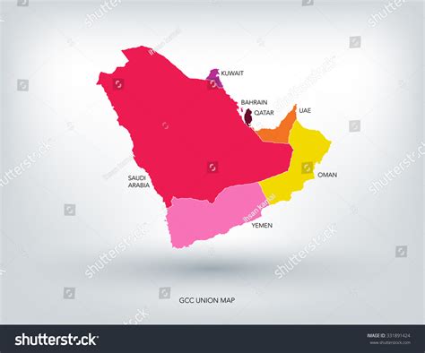 Gulf Countries New Colorful Map Vector Stock Vector (Royalty Free ...