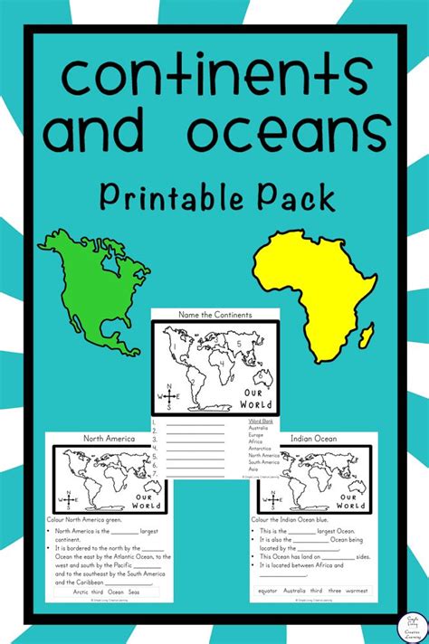 {FREE} Continents and Oceans Printable Pack | Continents and oceans ...